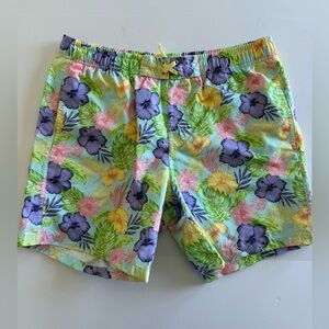 Rugged Butts Floral Print Men's Swim Trunks